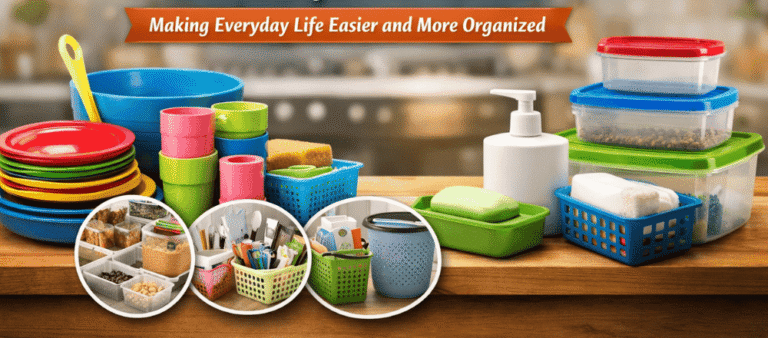 How does plastic kitchenware add comfort and practicality to homes?