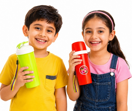 Bright smiles with colourful bottles
