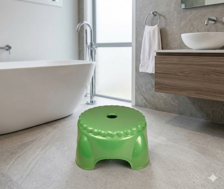 Patra in bathroom