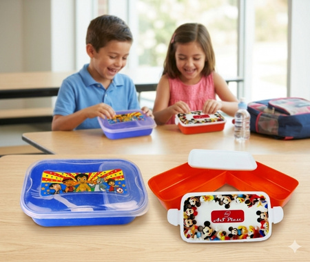 kids with lunch box